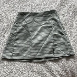Plaid Green and White Women's Skirt